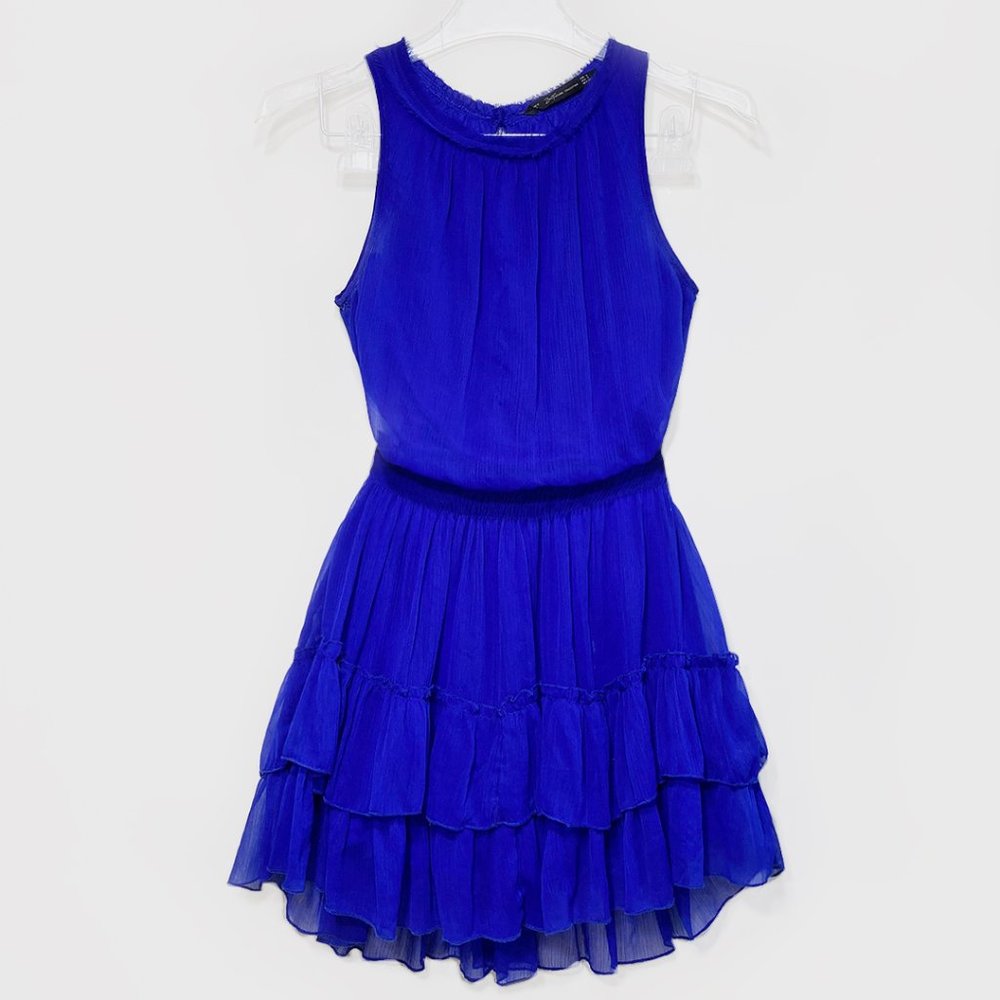 Sleeveless Ultramarine Blue Chiffon Dress by Zara